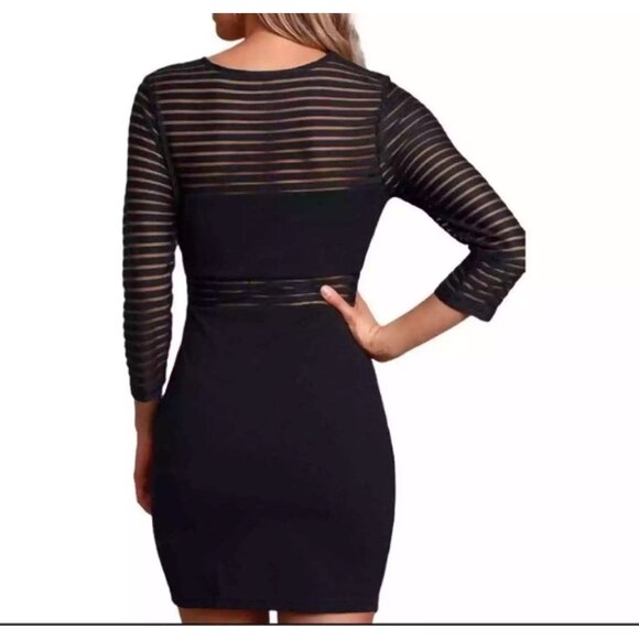 NWT Lulus Perfect Black Mesh Bodycon‎ Dress  Size Small - Picture 7 of 8